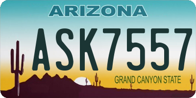 AZ license plate ASK7557