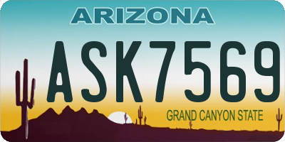 AZ license plate ASK7569