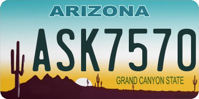 AZ license plate ASK7570