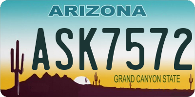 AZ license plate ASK7572
