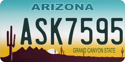 AZ license plate ASK7595
