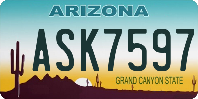 AZ license plate ASK7597