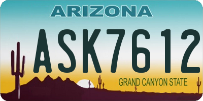 AZ license plate ASK7612