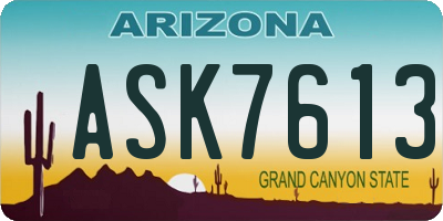 AZ license plate ASK7613
