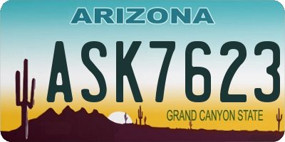 AZ license plate ASK7623
