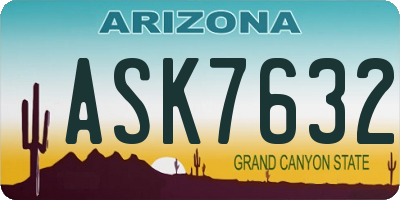 AZ license plate ASK7632