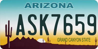 AZ license plate ASK7659