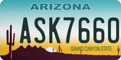 AZ license plate ASK7660
