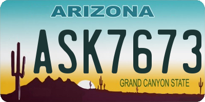 AZ license plate ASK7673