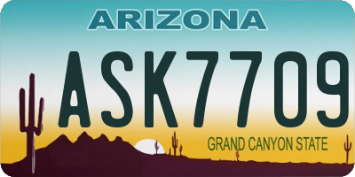 AZ license plate ASK7709