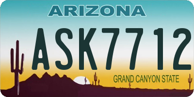 AZ license plate ASK7712