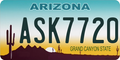AZ license plate ASK7720