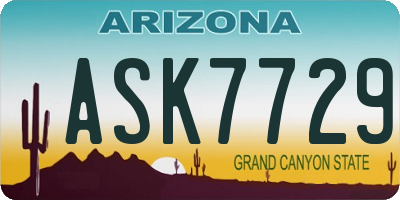 AZ license plate ASK7729
