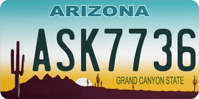 AZ license plate ASK7736