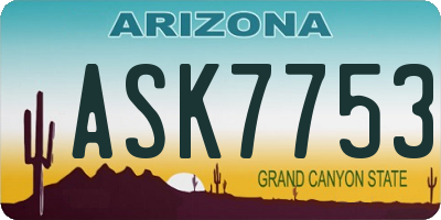 AZ license plate ASK7753