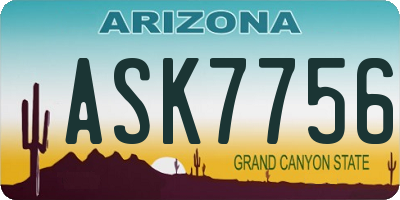 AZ license plate ASK7756
