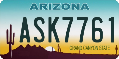 AZ license plate ASK7761
