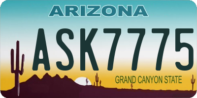 AZ license plate ASK7775