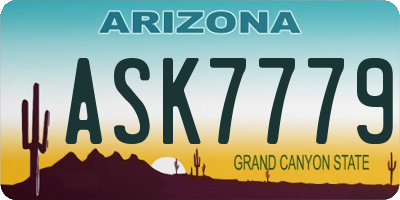 AZ license plate ASK7779