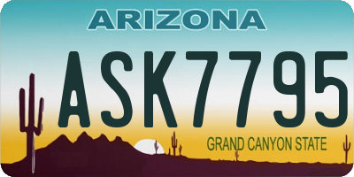 AZ license plate ASK7795