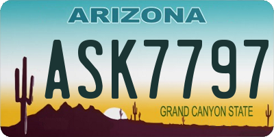 AZ license plate ASK7797