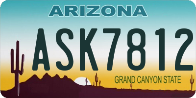 AZ license plate ASK7812