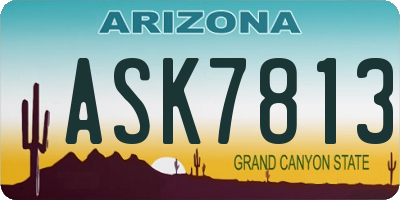 AZ license plate ASK7813