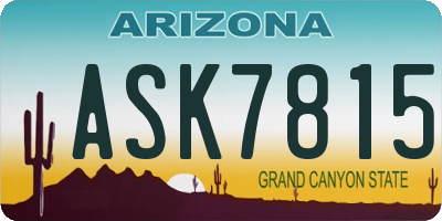 AZ license plate ASK7815