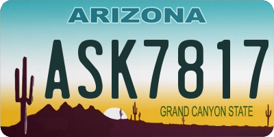 AZ license plate ASK7817