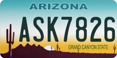 AZ license plate ASK7826