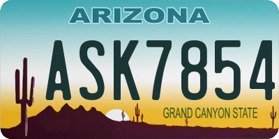 AZ license plate ASK7854