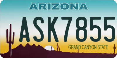 AZ license plate ASK7855