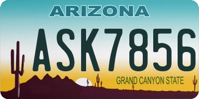 AZ license plate ASK7856