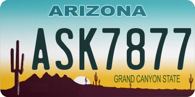 AZ license plate ASK7877