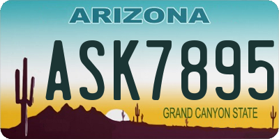 AZ license plate ASK7895