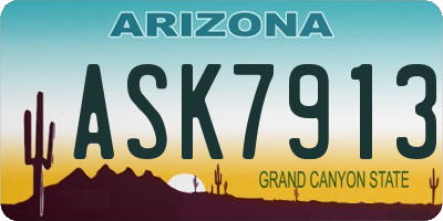 AZ license plate ASK7913