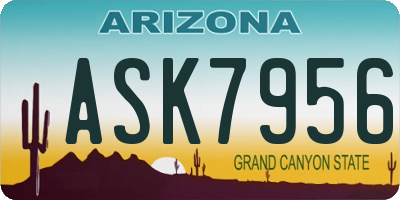 AZ license plate ASK7956