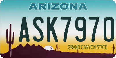 AZ license plate ASK7970