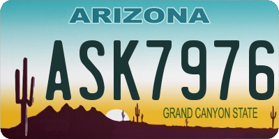 AZ license plate ASK7976