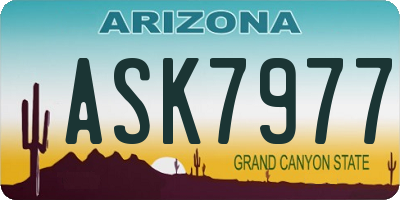 AZ license plate ASK7977