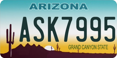 AZ license plate ASK7995