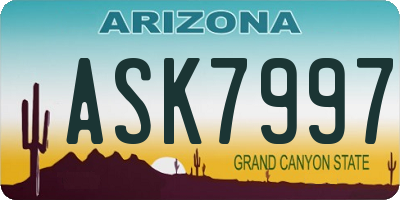 AZ license plate ASK7997