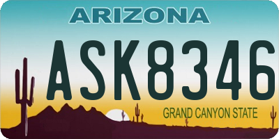 AZ license plate ASK8346