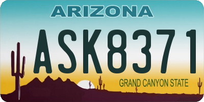 AZ license plate ASK8371