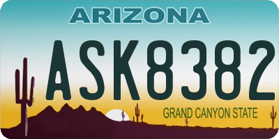AZ license plate ASK8382