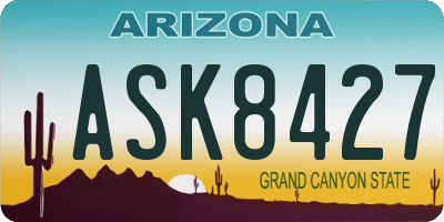 AZ license plate ASK8427