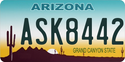 AZ license plate ASK8442