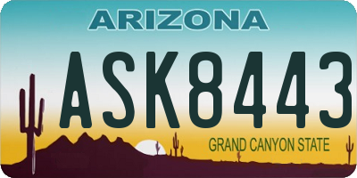 AZ license plate ASK8443
