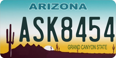 AZ license plate ASK8454
