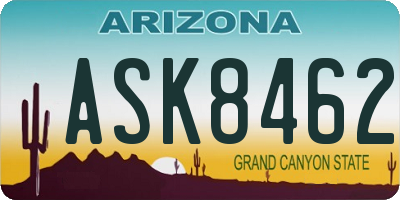 AZ license plate ASK8462